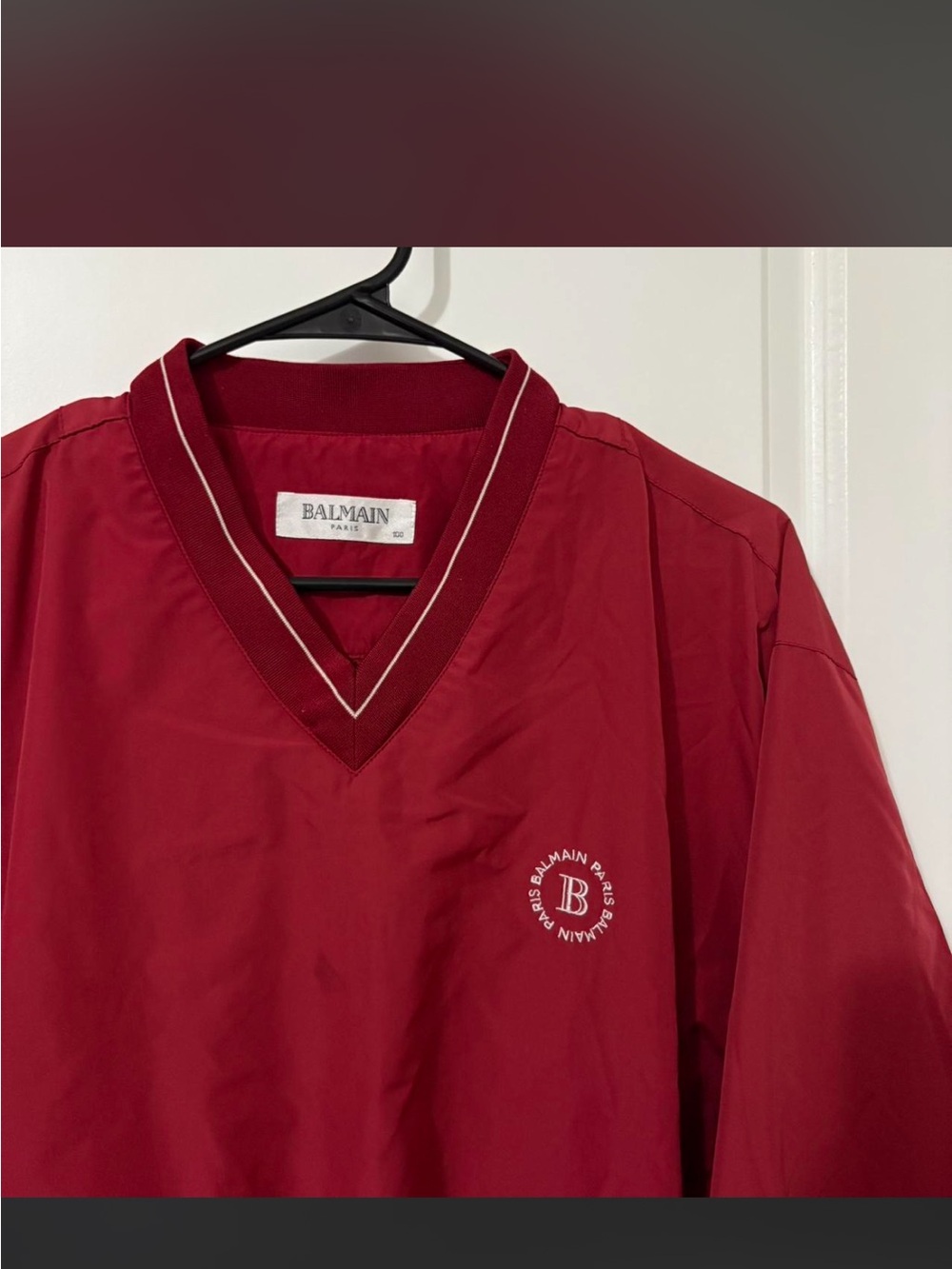 Balmain Burgundy V-Neck Pullover Jacket